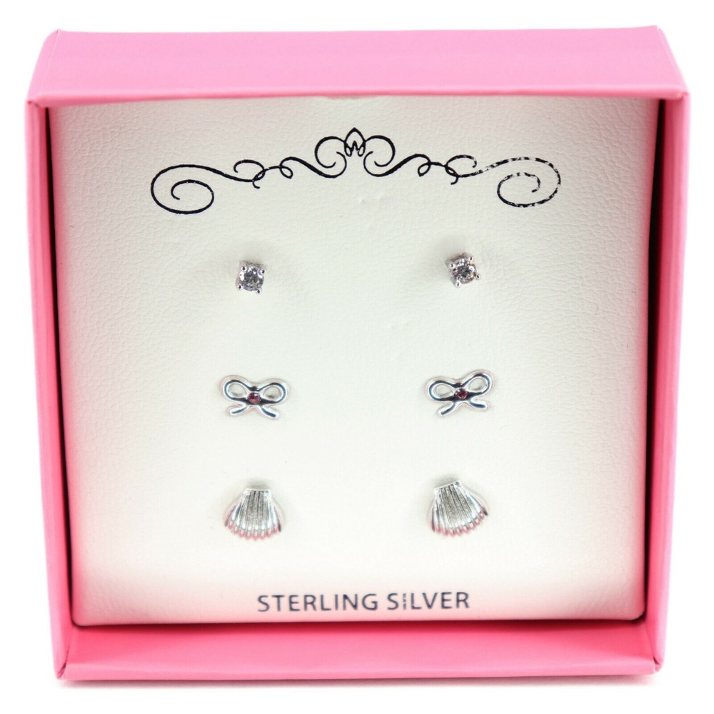 Macy's Children's Sterling Silver 3-Pc. Earrings